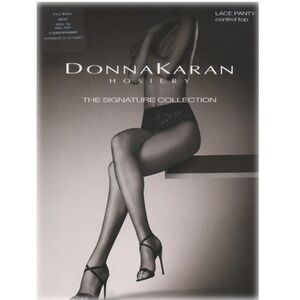 NIB-Donna Karan Signature Collection Lace Panty Control Top-Black-Tall-Retired